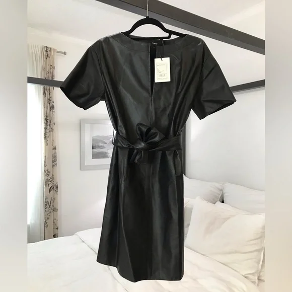 black leather shift dress Lewes Fluted Wood 6-Piece Bedroom Set main image 1